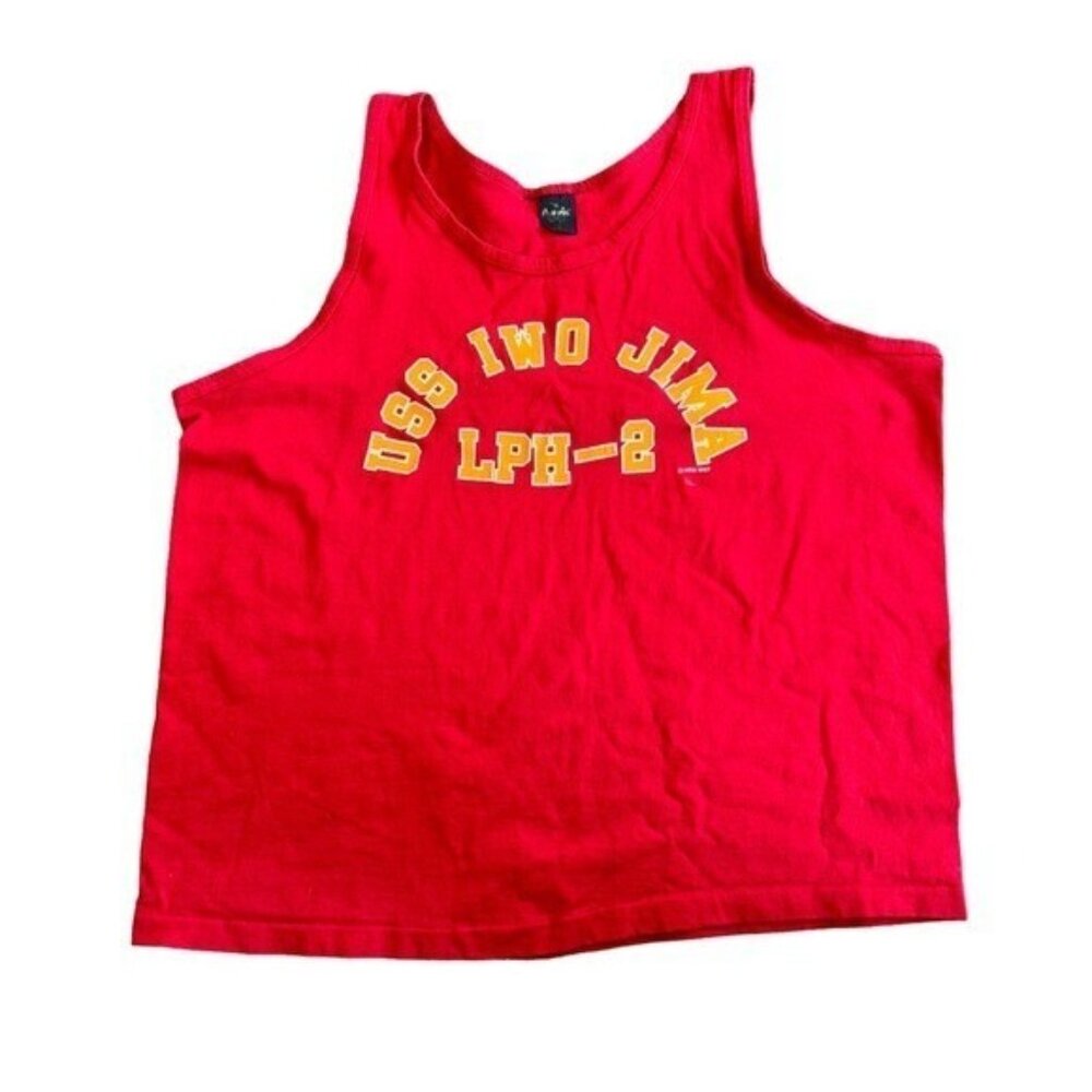 USS Iwo Jima LPH-2 Vintage Men's XL Tank Top 1987 Single Stitch Navy Military